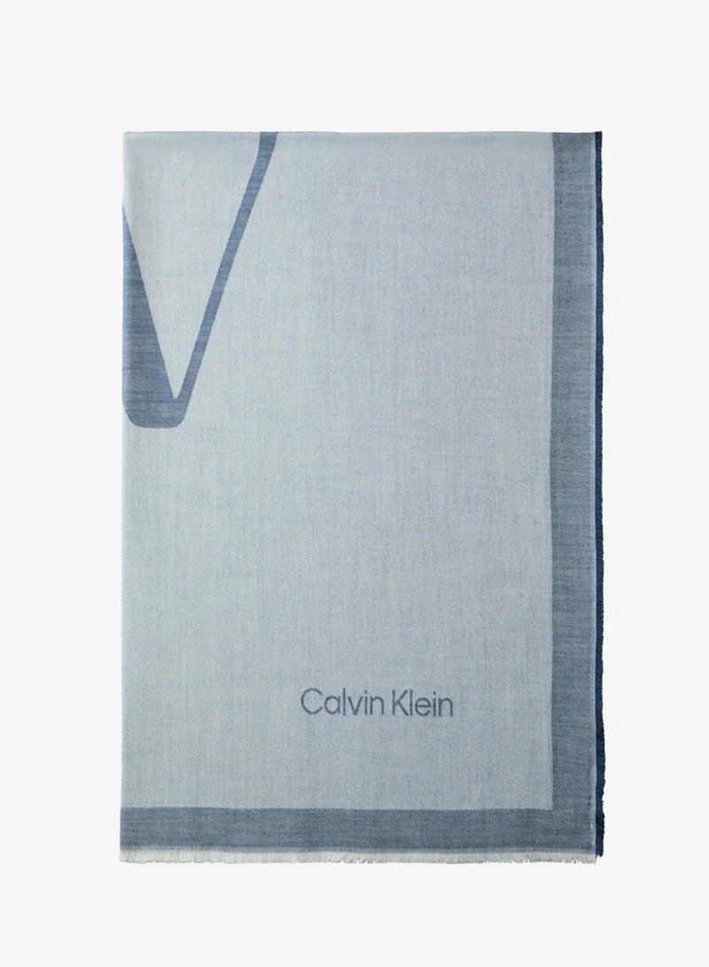 CALVIN KLEIN Square Chambray Logo Scarf